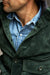 TURIN Jacket in Suede - Tall wool collar with buttons -  Green