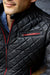PANAMERICA Leather Jacket - Quilted, in Calfskin Black & Black Zips / Red