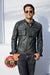 MI6 Leather Jacket - Double Cargo Pockets in Distressed Navy Green