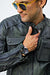 MI6 Leather Jacket - Double Cargo Pockets in Distressed Navy Green