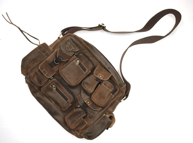 MPKT Multi-pocket Leather Bag Distressed Brown - PDCollection Leatherwear - Online Shop