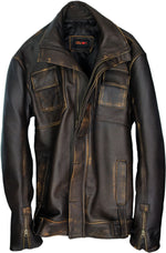 GHOST Leather Jacket Distressed Brown Mid-Length - PDCollection Leatherwear - Online Shop