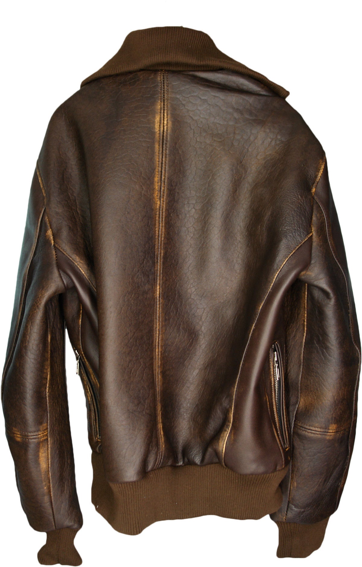 BERLIN Leather Jacket Distressed Brown - Multipockets– PDCollection ...