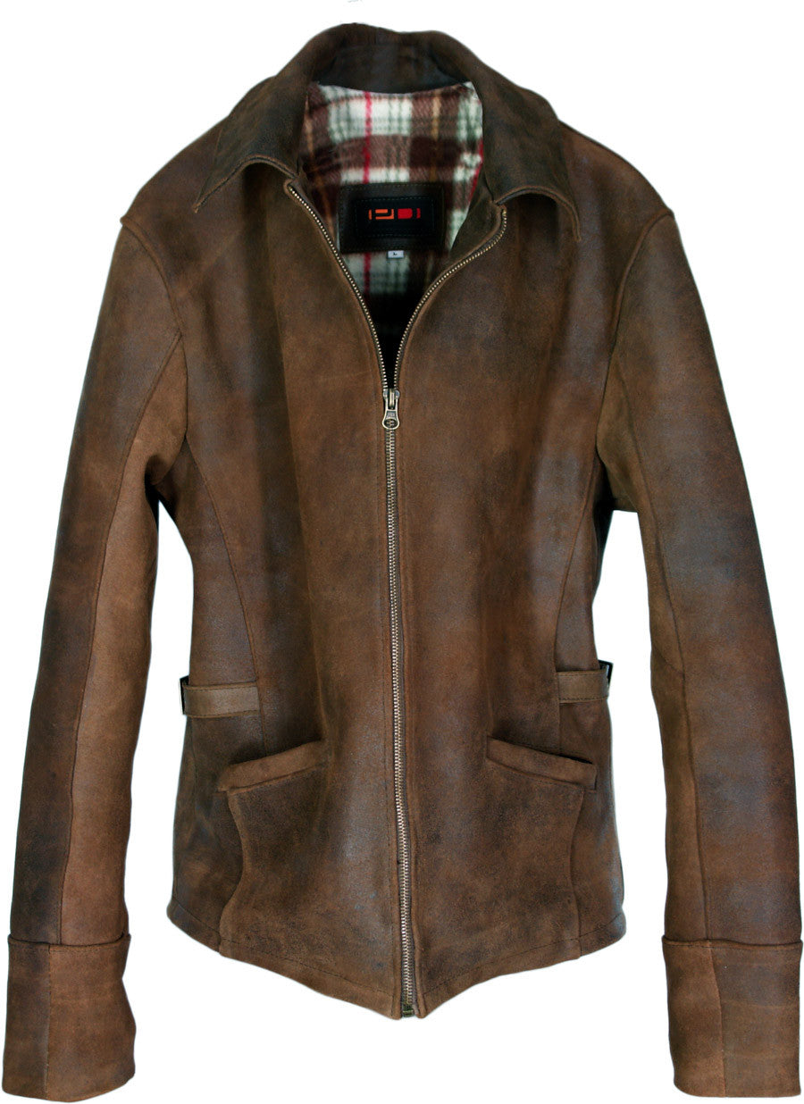 RUGGED Aged Leather Jacket in Vintage Brown - PDCollection Leatherwear - Online Shop