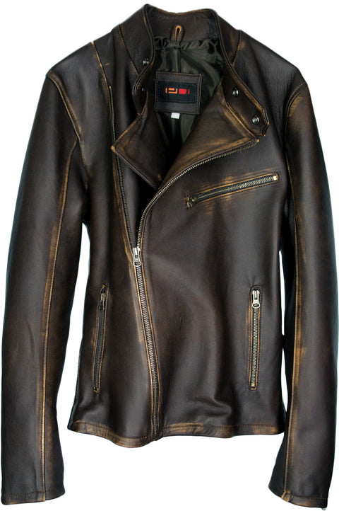 LOTUS Leather Jacket Classic Rider Jacket - Distressed Brown - PDCollection Leatherwear - Online Shop