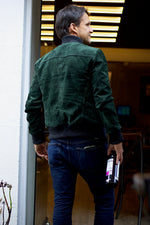 LAFAYETTE DB Leather Jacket Bomber lightweight - Suede- Green