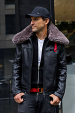 SOL WD Leather Jacket - Winter Ed Black - Oversized Shearling Collar