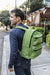 SOUTHMOUNT Suede Leather Bag Backpack in Green