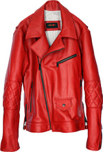 MAG Leather Jacketquilted elbows - Red Edition - PDCollection Leatherwear - Online Shop