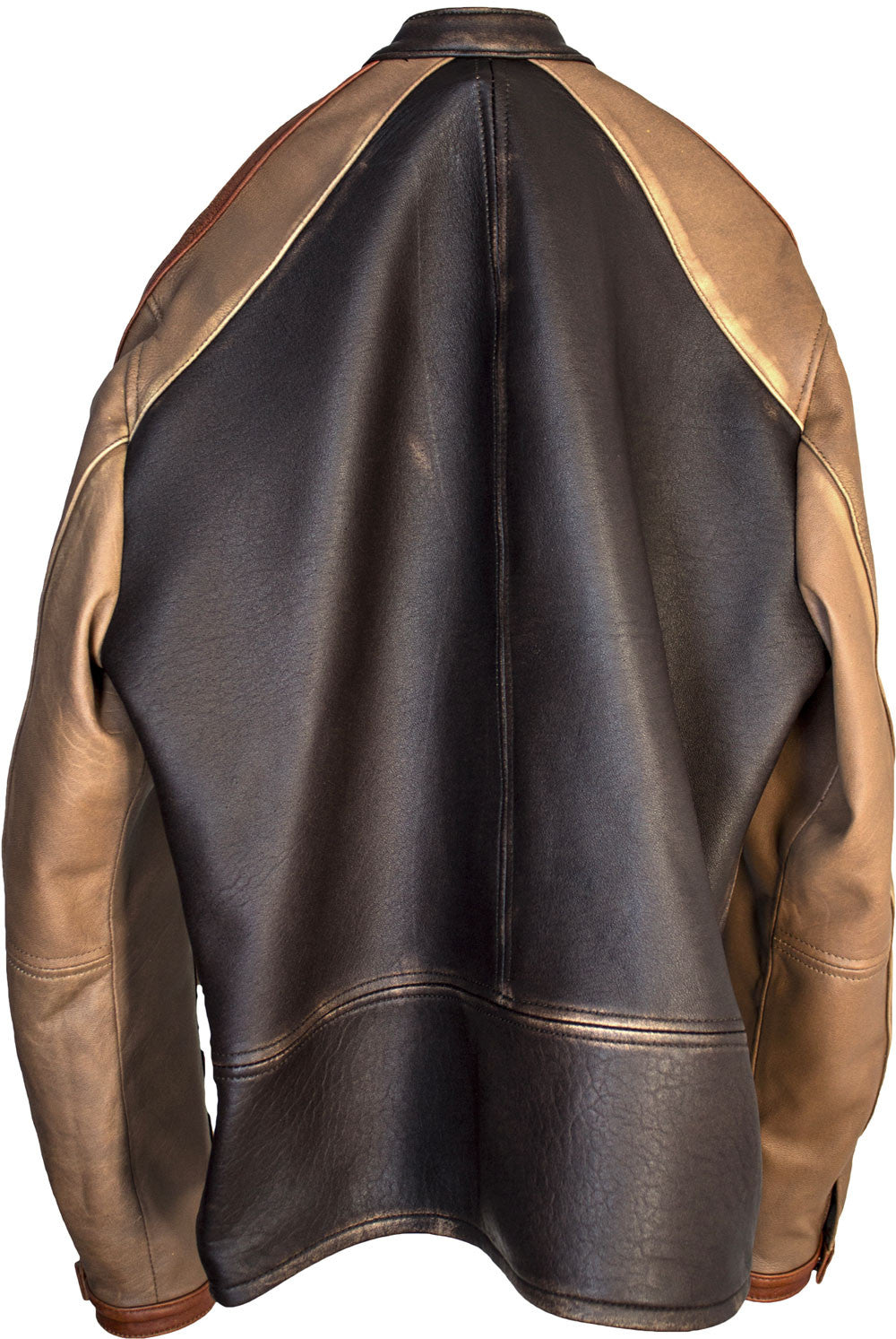 CARRERA Leather Jacket Cafe Racer Stripes Motosport  - Brown - PDCollection Leatherwear - Online Shop