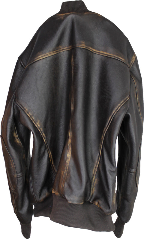 VERMONT Leather Jacket Bomber  - Distressed Dark Brown - PDCollection Leatherwear - Online Shop