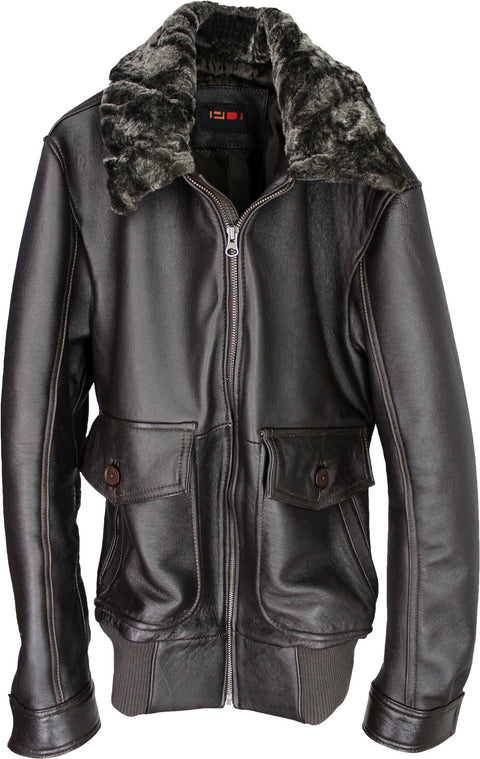 BELL 59 Leather Pilot Jacket Shearling  Distressed Dark Brown - PDCollection Leatherwear - Online Shop