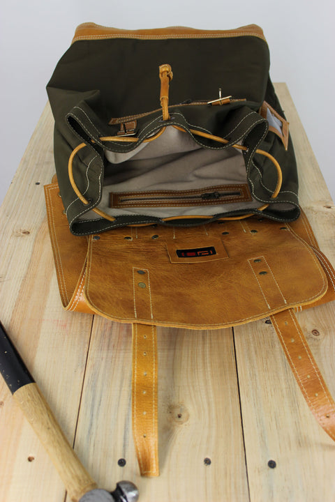 AVENTURA Backpack - Leather and Canvas - PDCollection Leatherwear - Online Shop