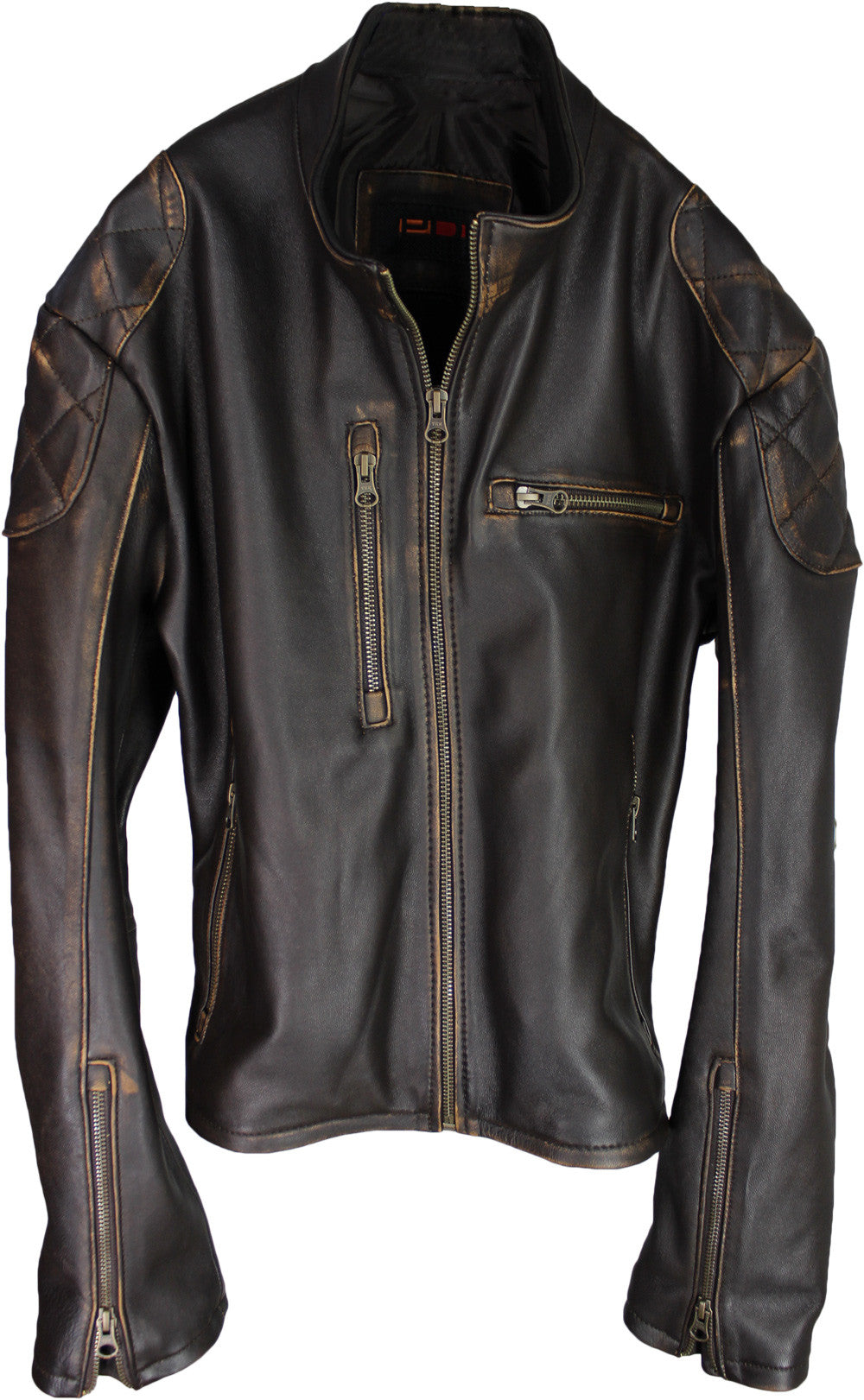 TRIUMPH Leather Jacket - Cafe Racer Distressed Brown - PDCollection Leatherwear - Online Shop