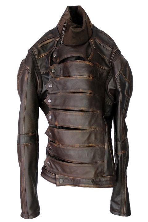WINTER SOLDIER Leather Jacket  Lambskin 1.0mm Distressed Dark Brown - PDCollection Leatherwear - Online Shop