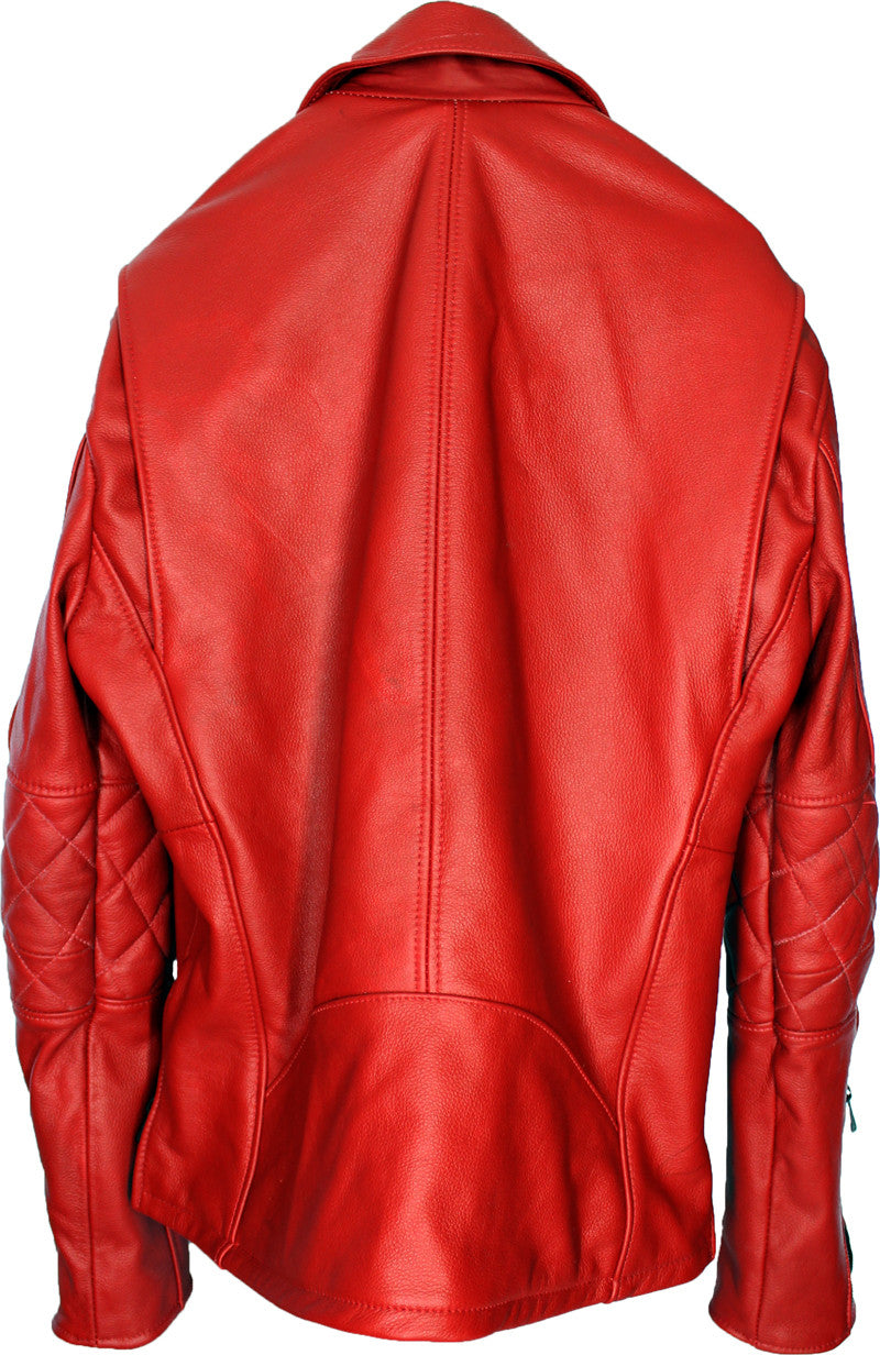 MAG Leather Jacketquilted elbows - Red Edition - PDCollection Leatherwear - Online Shop