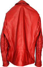 MAG Leather Jacketquilted elbows - Red Edition - PDCollection Leatherwear - Online Shop